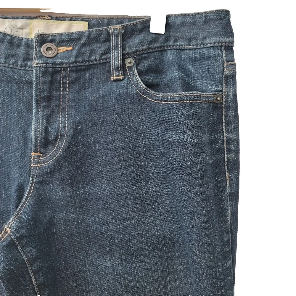 Ann Taylor Loft Jeans Womens 6‎ Blue Slim Boot Mid Rise Stretch Denim Classic